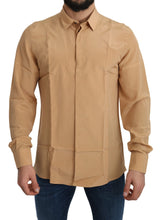 Yellow 100% Silk GOLD Top Slim Shirt Dolce & Gabbana