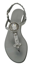Silver Crystal Sandals Flip Flops Shoes Dolce & Gabbana