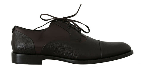Brown Leather Laceups Dress Mens Shoes Dolce & Gabbana