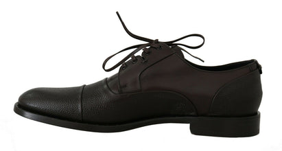 Brown Leather Laceups Dress Mens Shoes Dolce & Gabbana