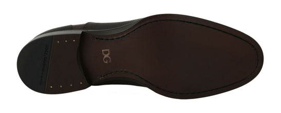 Brown Leather Laceups Dress Mens Shoes Dolce & Gabbana