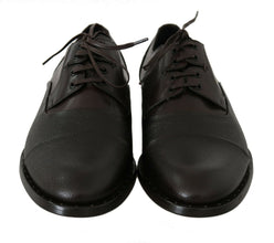 Brown Leather Laceups Dress Mens Shoes Dolce & Gabbana