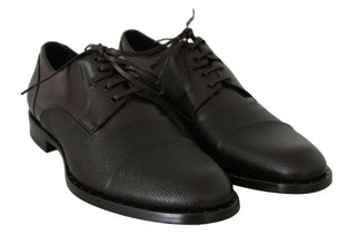 Brown Leather Laceups Dress Mens Shoes Dolce & Gabbana