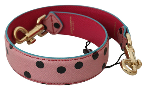 Pink Polka Dot Leather Shoulder Strap Dolce & Gabbana