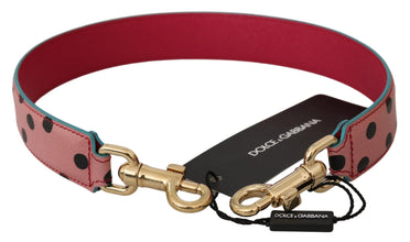 Pink Polka Dot Leather Shoulder Strap Dolce & Gabbana