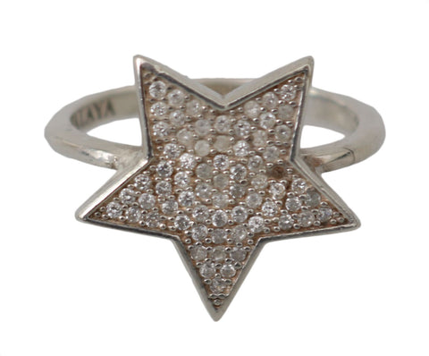 Silver Womens Clear CZ Star 925 Ring Nialaya