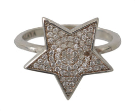 Silver Womens Clear CZ Star 925 Ring Nialaya