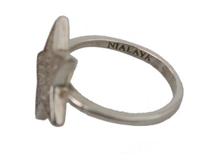 Silver Womens Clear CZ Star 925 Ring Nialaya
