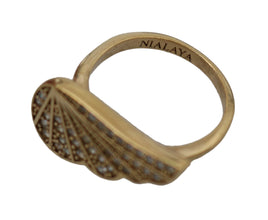Gold Wing Clear CZ 925 Silver Authentic Women Nialaya