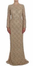 Beige Floral Lace Sheath Maxi Dress Dolce & Gabbana