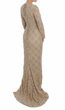 Beige Floral Lace Sheath Maxi Dress Dolce & Gabbana
