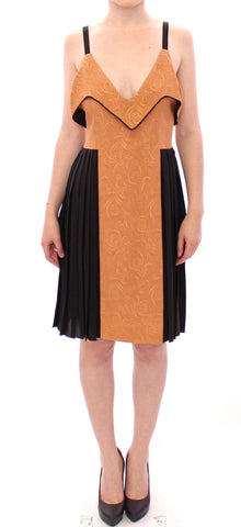 Black Bronze Silk Sleeveless Above Sheath Dress FILOS