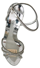 Silver Crystal Ankle Strap Sandals Shoes Dolce & Gabbana