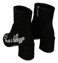 Black Suede L'Amore E'Bellezza Boots Shoes Dolce & Gabbana