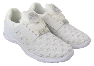 White Polyester Casual Sneakers Shoes Philipp Plein