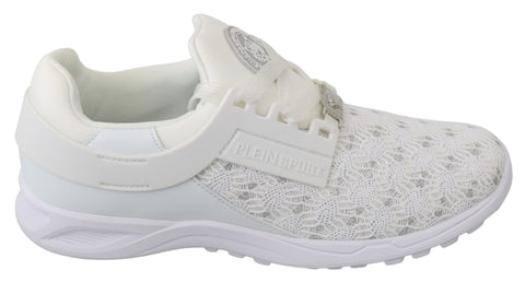 White Polyester Casual Sneakers Shoes Philipp Plein