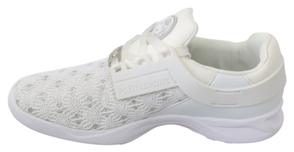 White Polyester Casual Sneakers Shoes Philipp Plein