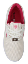 White Pink Polyester Becky Sneakers Shoes Philipp Plein
