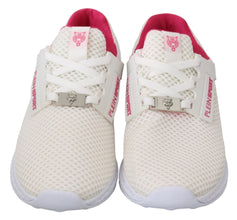 White Pink Polyester Becky Sneakers Shoes Philipp Plein