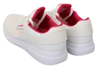 White Pink Polyester Becky Sneakers Shoes Philipp Plein