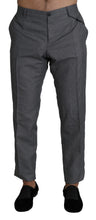 Gray Formal Dress Trouser Slim Fit Pants Dolce & Gabbana
