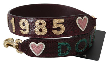 Bordeaux Exotic Skin Leather Belt Shoulder Strap Dolce & Gabbana