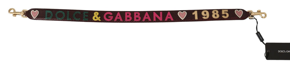 Bordeaux Exotic Skin Leather Belt Shoulder Strap Dolce & Gabbana