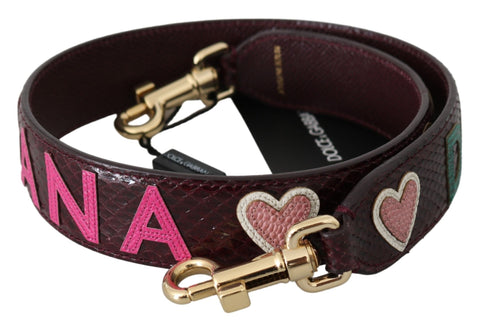Bordeaux Exotic Skin Leather Belt Shoulder Strap Dolce & Gabbana