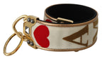 Gold White Textile Leather AMORE Shoulder Strap Dolce & Gabbana