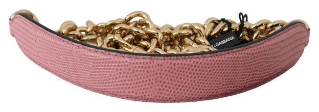 Pink Leather Gold Chain Accessory Shoulder Strap Dolce & Gabbana
