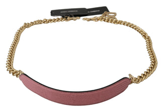 Pink Leather Gold Chain Accessory Shoulder Strap Dolce & Gabbana