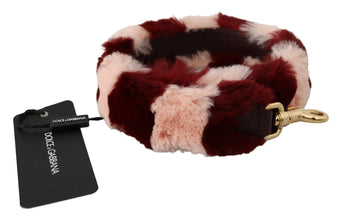 Pink Red Lapin Fur Accessory Shoulder Strap Dolce & Gabbana