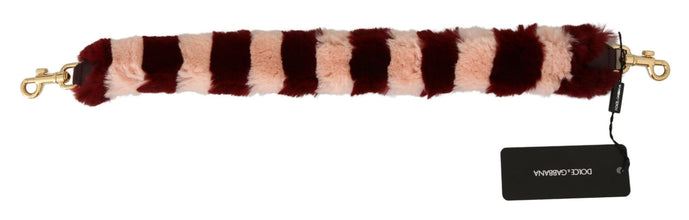 Pink Red Lapin Fur Accessory Shoulder Strap Dolce & Gabbana