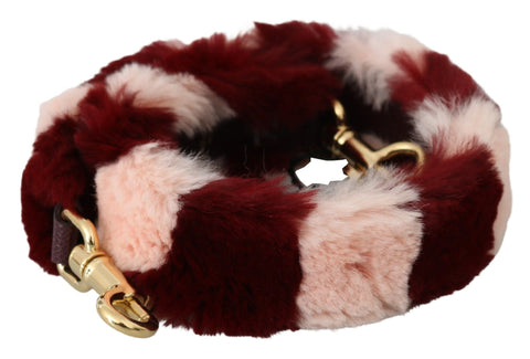 Pink Red Lapin Fur Accessory Shoulder Strap Dolce & Gabbana