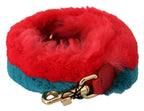 Red Blue Rabbit Fur Leather Shoulder Strap Dolce & Gabbana