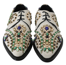 White Suede Crystal Dress Broque Shoes Dolce & Gabbana
