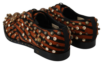 Orange Pony Hair Crystal Dress Broque Shoes Dolce & Gabbana