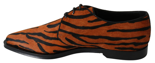 Orange Pony Hair Formal Dress Broque Shoes Dolce & Gabbana