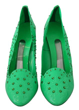 Green Crystal Floral Heels CINDERELLA Shoes Dolce & Gabbana