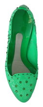 Green Crystal Floral CINDERELLA Heels Shoes Dolce & Gabbana