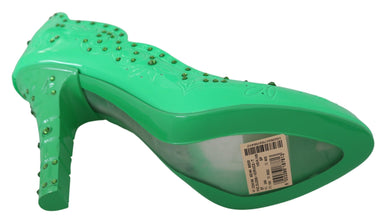Green Crystal Floral CINDERELLA Heels Shoes Dolce & Gabbana