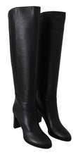 Elegant Black Calf Leather Heeled Boots Jimmy Choo