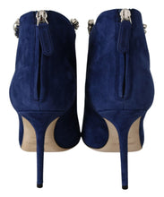 Pop Blue Crystal-Strap Heeled Boots Jimmy Choo