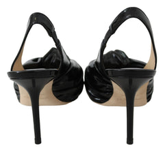 Elegant Black Leather Pointed Toe Pumps Jimmy Choo