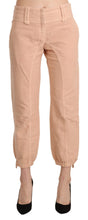 Beige Mid Waist Cropped Cotton Trouser Pants Ermanno Scervino
