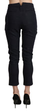 Black High Waist Capri Cropped Cotton Pants Ermanno Scervino