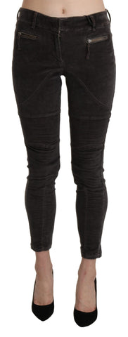Brown Velvet Capri Cropped Cotton Pants Ermanno Scervino