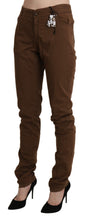 Brown High Waist Skinny Trouser Cotton Pants Ermanno Scervino