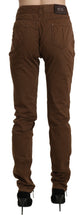 Brown High Waist Skinny Trouser Cotton Pants Ermanno Scervino