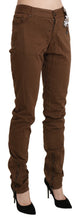 Brown High Waist Skinny Trouser Cotton Pants Ermanno Scervino